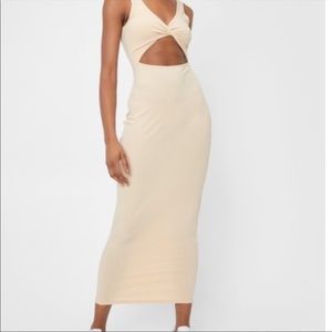 Nasty Gal ribbed cut out midi dress